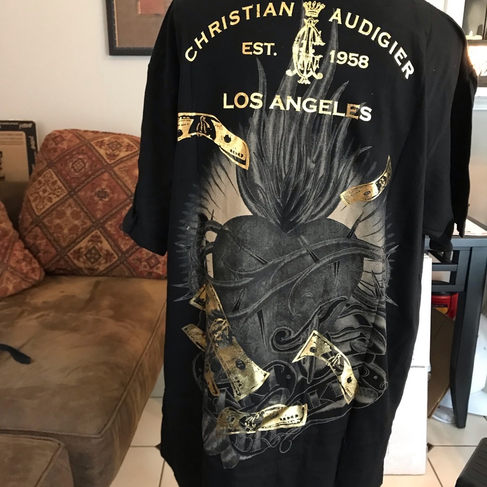Christian Audigier -Ed Hardy Rhinestone Tee L - Picture 2 of 6